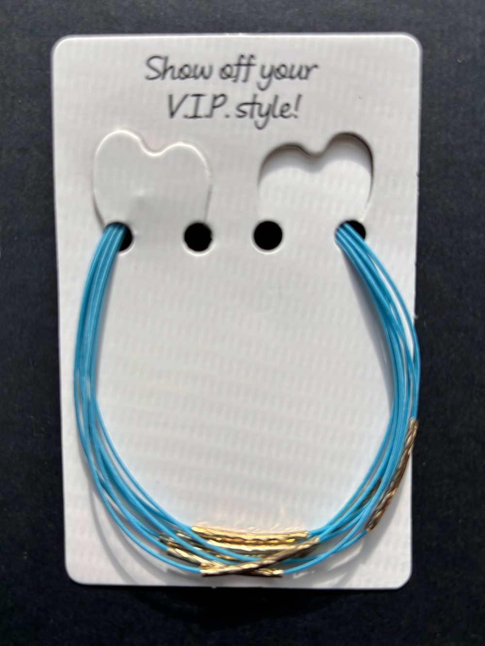 Light Blue Multi-Strand Bracelet with Gold Accents